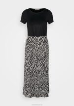 Z62T171 Women Anna Field Jersey Dress Black/White - Image 5
