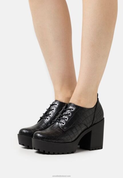 Z62T1746 Women Anna Field Lace-Up Heels Black