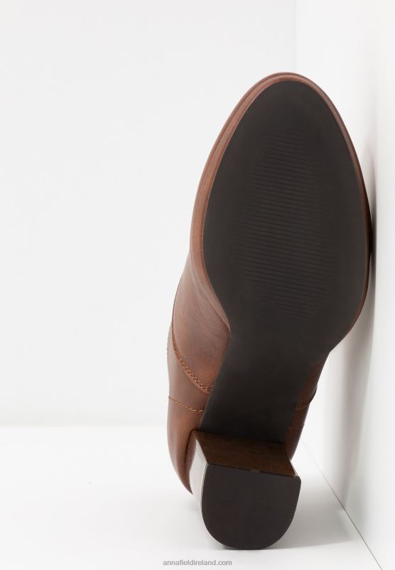 Z62T1748 Women Anna Field Comfort High Heeled Ankle Boots Cognac - Image 7