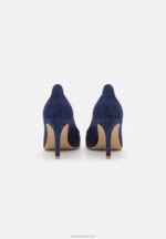 Z62T1775 Women Anna Field Leather High Heels Dark Blue - Image 4