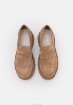 Z62T1783 Women Anna Field Leather Slip-Ons Taupe - Image 5