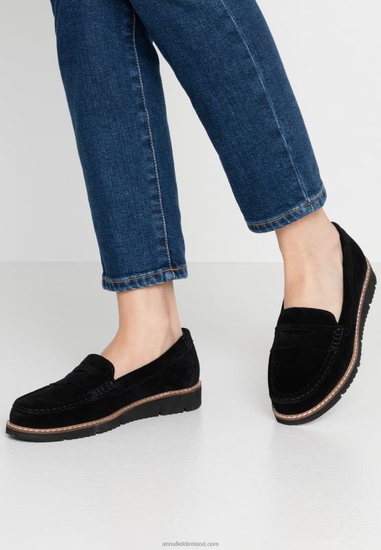 z62t1787_women_anna_field_comfort_leather_slip_ons_black.jpg Z62T1787 Women Anna Field Comfort Leather Slip-Ons Black - Image 1