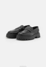 Z62T1791 Women Anna Field Leather Slip-Ons Black - Image 2