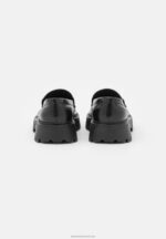 Z62T1791 Women Anna Field Leather Slip-Ons Black - Image 3