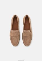 Z62T1796 Women Anna Field Leather Slip-Ons Beige - Image 5