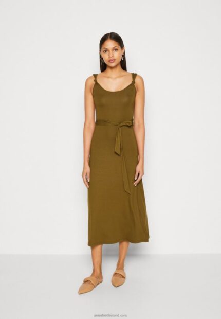 Z62T179 Women Anna Field Jersey Dress Olive