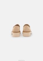 Z62T1807 Women Anna Field Leather Slip-Ons Beige - Image 4