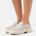 Z62T1808 Women Anna Field Leather Slip-Ons Beige