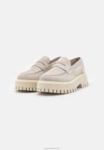 Z62T1808 Women Anna Field Leather Slip-Ons Beige - Image 3