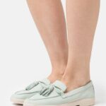 Z62T1818 Women Anna Field Leather Slip-Ons Mint