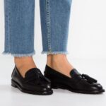 Z62T1829 Women Anna Field Leather Slip-Ons Black