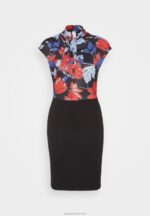 Z62T184 Women Anna Field Jersey Dress Black/Red/Blue - Image 5