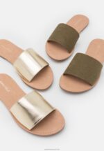 Z62T1866 Women Anna Field 2 Pack Mules Khaki/Gold - Image 7