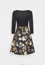 Z62T186 Women Anna Field Jersey Dress Black Gold - Image 2