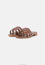 Z62T1877 Women Anna Field Leather Mules Brown - Image 3