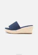 Z62T1886 Women Anna Field Heeled Mules Blue Denim - Image 2
