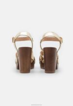 Z62T1887 Women Anna Field Clogs Gold - Image 4
