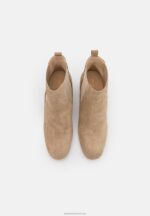 Z62T1893 Women Anna Field Leather Classic Ankle Boots Beige - Image 6