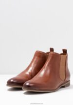 Z62T1905 Women Anna Field Leather Ankle Boots Cognac - Image 5