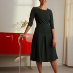 Z62T190 Women Anna Field Jersey Dress Dark Green