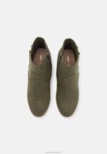 Z62T1913 Women Anna Field Wedge Ankle Boots Khaki - Image 6
