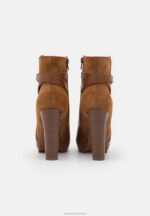 Z62T1927 Women Anna Field Platform Ankle Boots Cognac - Image 4