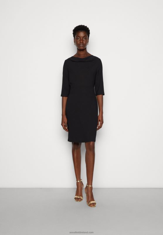 z62t192_women_anna_field_shift_dress_black.jpg Z62T192 Women Anna Field Shift Dress Black - Image 1