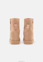 Z62T1932 Women Anna Field Leather Winter Boot Ankle Boots Beige - Image 4