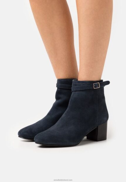 Z62T1934 Women Anna Field Leather Classic Ankle Boots Dark Blue