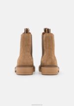 Z62T1946 Women Anna Field Leather Classic Ankle Boots Beige - Image 4