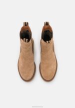 Z62T1946 Women Anna Field Leather Classic Ankle Boots Beige - Image 6