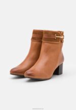 Z62T1957 Women Anna Field Leather Classic Ankle Boots Cognac - Image 3