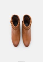Z62T1957 Women Anna Field Leather Classic Ankle Boots Cognac - Image 6