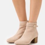 Z62T1962 Women Anna Field Leather Classic Ankle Boots Beige