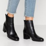 Z62T1980 Women Anna Field Leather Classic Ankle Boots Black