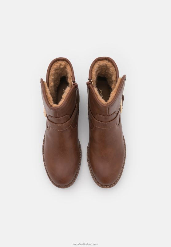 Z62T1998 Women Anna Field Comfort Winter Boot Classic Ankle Boots Cognac - Image 6
