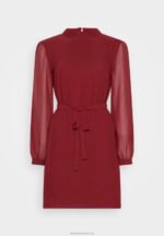 Z62T1 Women Anna Field Day Dress Dark Red - Image 5