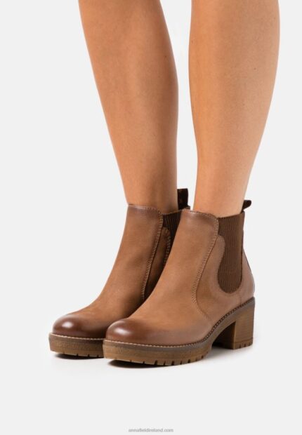 Z62T2008 Women Anna Field Leather Winter Boot Ankle Boots Brown