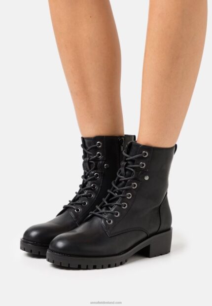 Z62T2013 Women Anna Field Lace-Up Ankle Boots Black