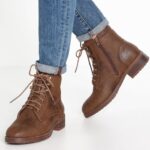 Z62T2015 Women Anna Field Winter Boot Lace-Up Ankle Boots Coffee