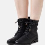 Z62T2016 Women Anna Field Lace-Up Ankle Boots Black