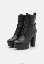 Z62T2020 Women Anna Field Lace-Up Ankle Boots Black - Image 3