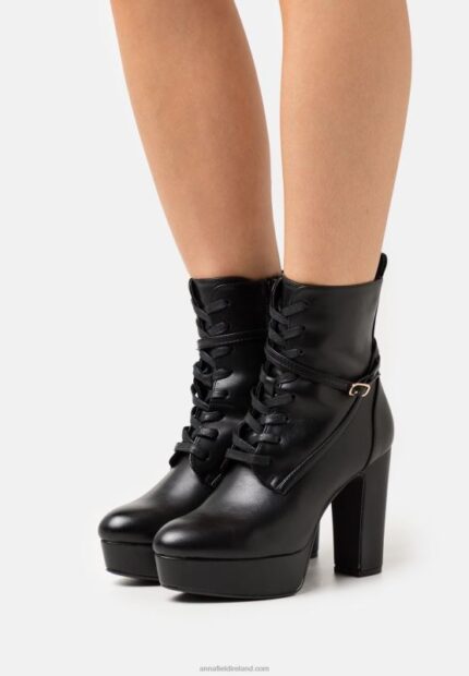 Z62T2020 Women Anna Field Lace-Up Ankle Boots Black