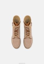 Z62T2022 Women Anna Field Leather Lace-Up Ankle Boots Taupe - Image 6