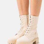 Z62T2023 Women Anna Field Platform Ankle Boots Beige