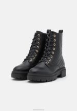 Z62T2027 Women Anna Field Lace-Up Ankle Boots Black - Image 3