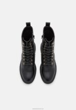 Z62T2027 Women Anna Field Lace-Up Ankle Boots Black - Image 6