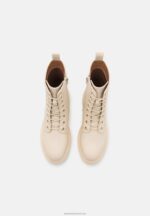 Z62T2033 Women Anna Field Lace-Up Ankle Boots Off-White - Image 6