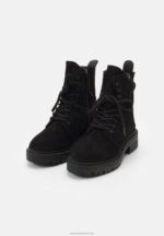 Z62T2038 Women Anna Field Lace-Up Ankle Boots Black