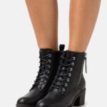 Z62T2040 Women Anna Field Lace-Up Ankle Boots Black